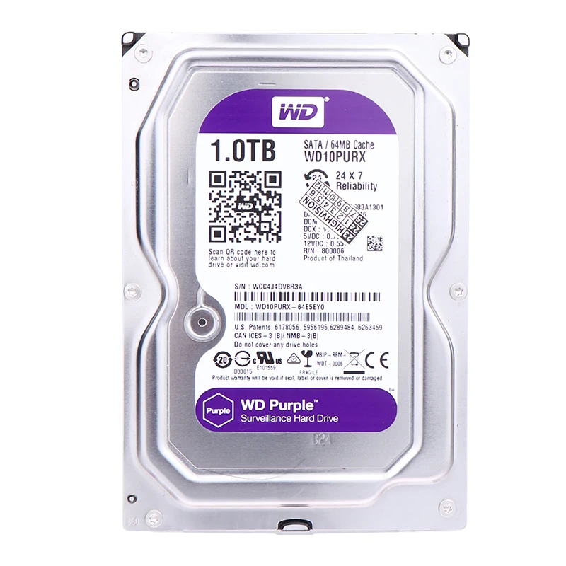 Purple 1TB Surveillance Internal Hard Drive Disk 3.5