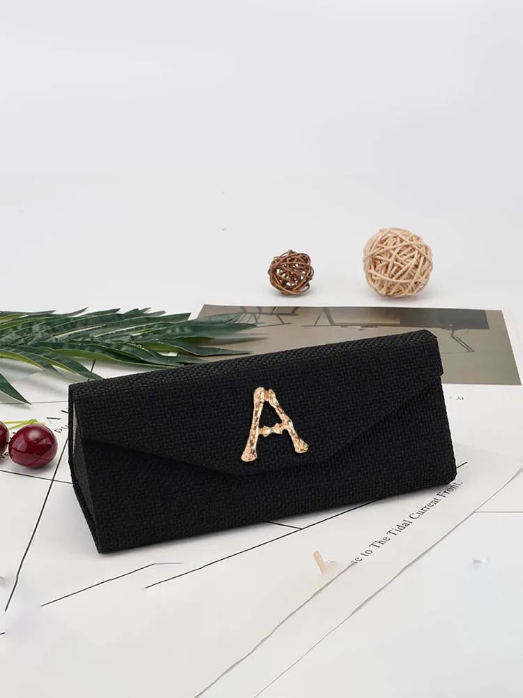 

Elegant PU Eyewear Case Lightweight Durable Anti-stress Feature Anti-Gloss Pearl Decor Avocadopunk Style