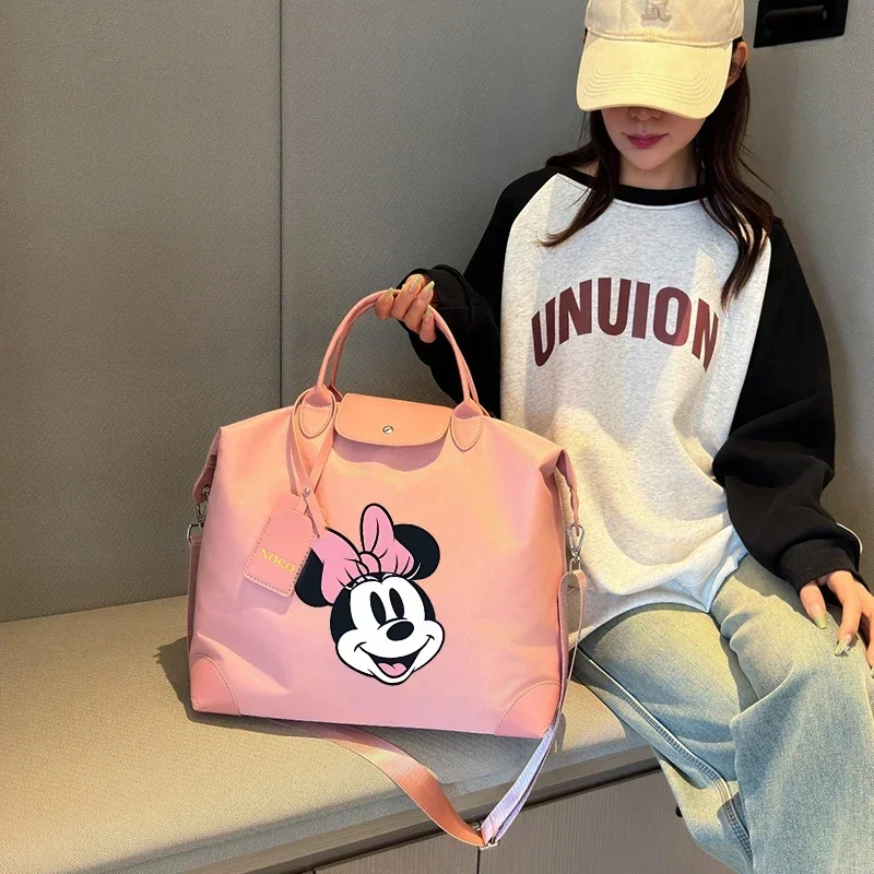 Minnie Mouse Ladies Travel Bag Disney Cartoon Large Capacity Women\'s Handbag Waterproof Gym Bag Luggage Bag Shoulderbag Gift