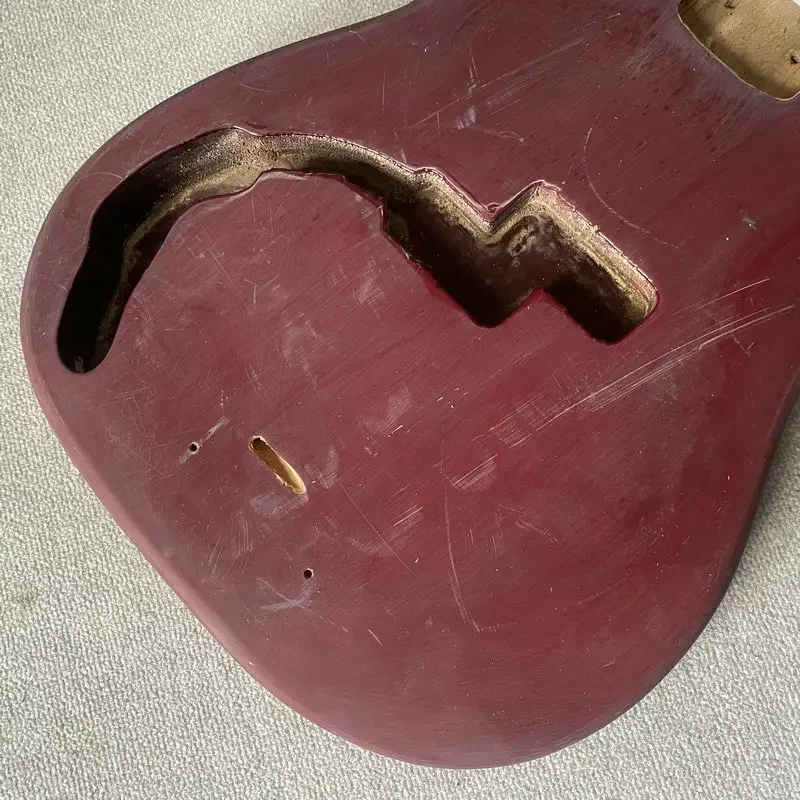 IB879 Claret Solid Wood 4 Or 5 String PB Pickups Electric Guitar Bass Body Left Hand DIY&Replace Part Paints&Wood  Damages view 2