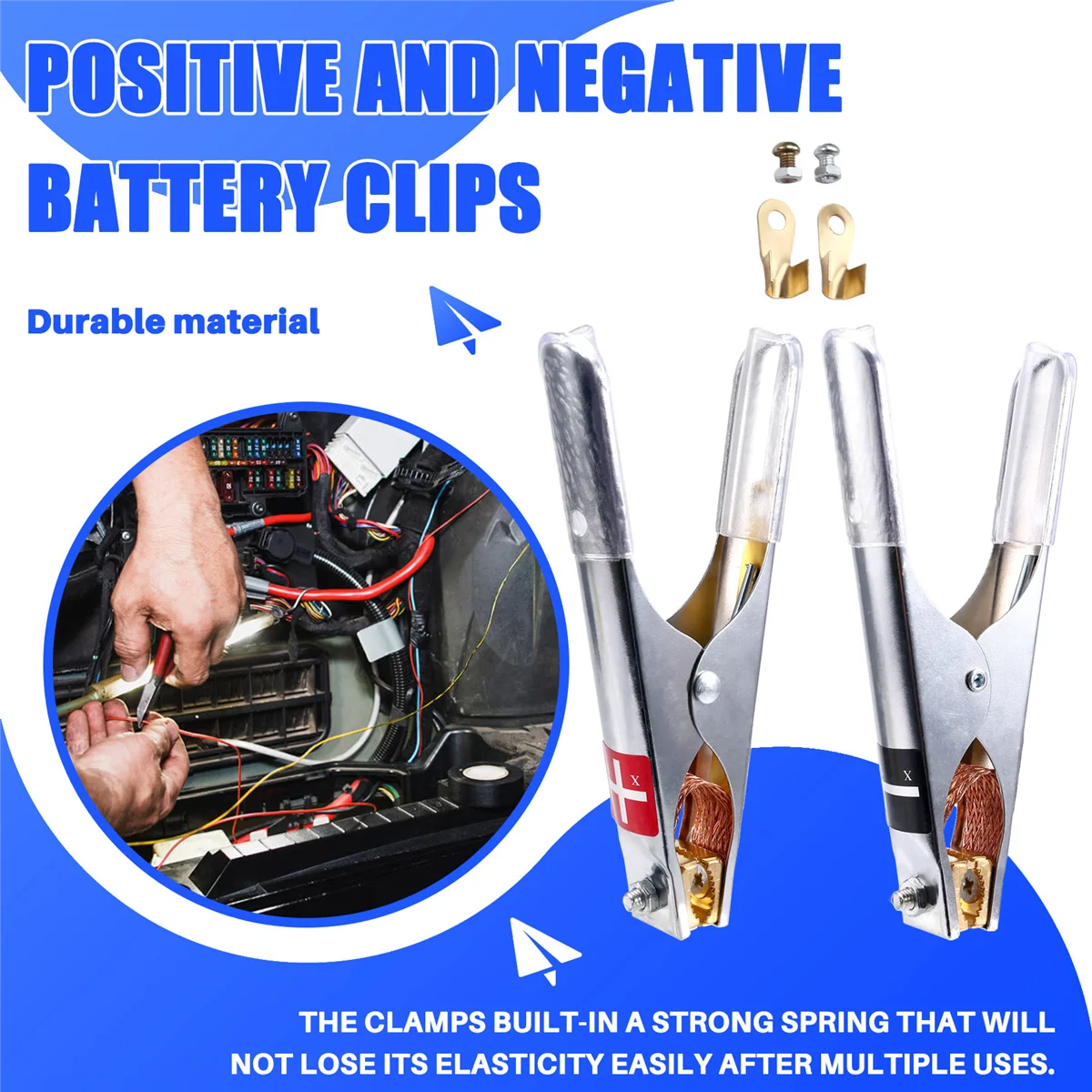 

ABIY-2 Pack Clip Car Clip Clamps for Electrical Car Clip Battery Fire Cable Clip High Quality Crocodile Clip
