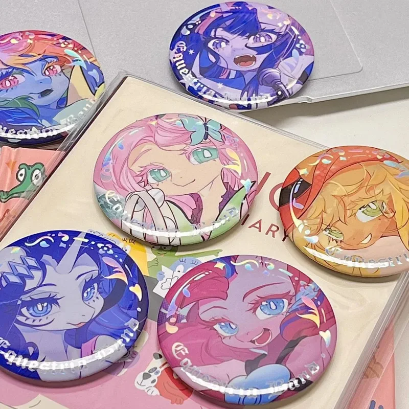 Anime Kawaii Glitter Band My Little Pony Bar Chirp Tinplate Hot Gold Badge Homemade Fan Brooch Clothes Bags Accessories Decor