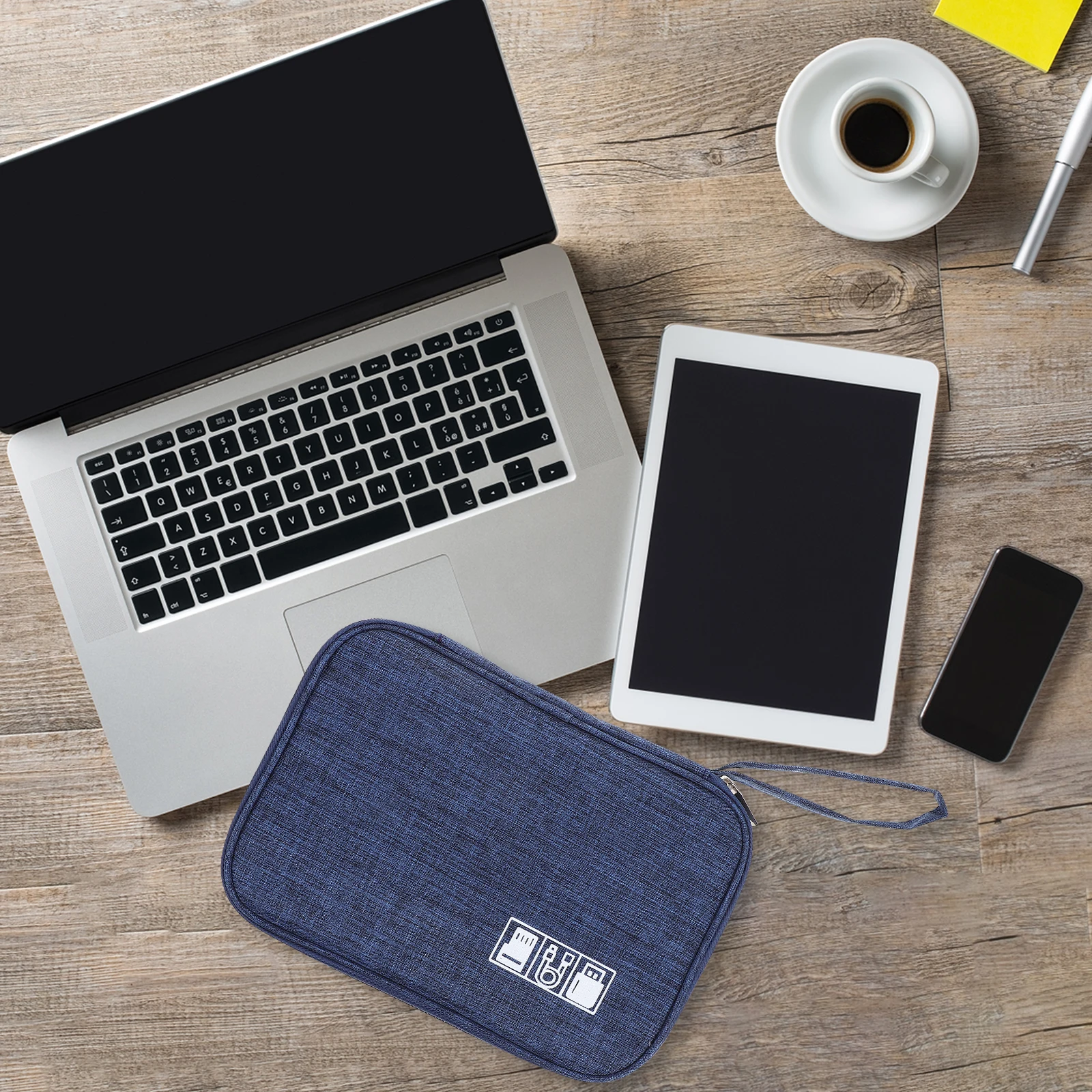 

Cable Organizer Digital Bag Storage Charging Cords Tech Travel for Chargers and Blue