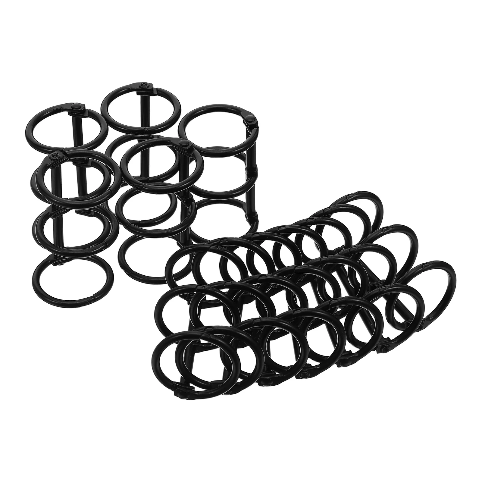 

20pcs 3-Ring Metal Binder Rings Nickelplated Iron Openable Clips For Index Cards Flash Cards Calendars Loose Leaf Notebooks