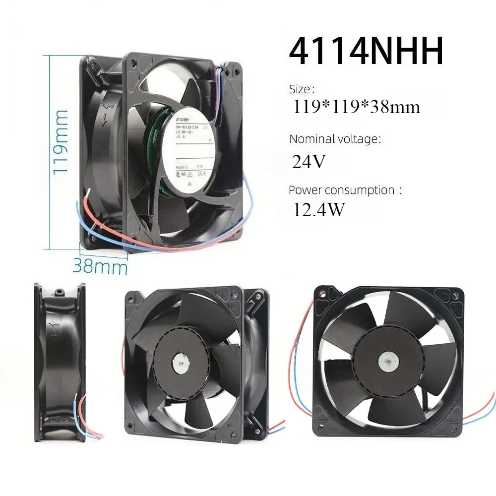 FOR      Ebmpaps 4114NHH Compact Axial Cooling Fan 120*120*38MM 2Wires 24VDC 12.5W 0.52A