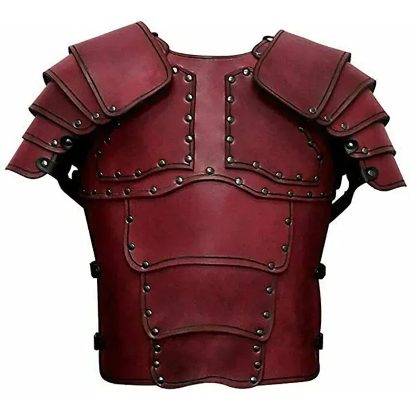 

Medieval Europe Retro Cosplay Costume Viking Disguise Vest Steampunk Shoulder Armor Leather Halloween Carnival Party Roleplay 1S