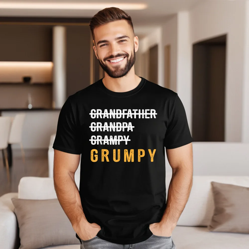 Grandfather Grandpa Grampy Grumpy Funny Pure Cotton Male Tops & Tees Funny VALENTINE DAY T Shirt Latest O Neck T Shirt