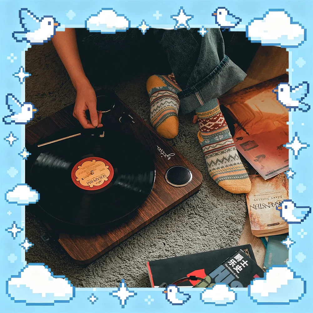 

Проигрыватель виниловых пластинок SYITREN sn11 с поддержкой Bluetooth, внешним входом RCA, без потерь качества звука, в комплекте подарки