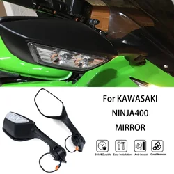 MTKRACING for KAWASAKI NINJA400 2017-2024 Rear View Side Mirrors with LED Turn Signal Light  rearview mirror