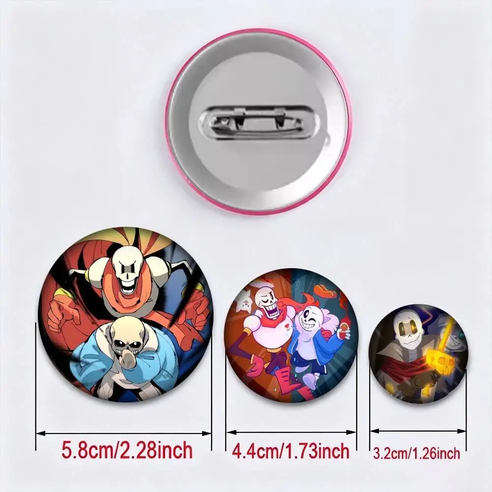 Papyrus buddy Sans Undertale 25mm 32mm 44mm 58mm 75mm Brooches Badges Pins for Accessories Gift