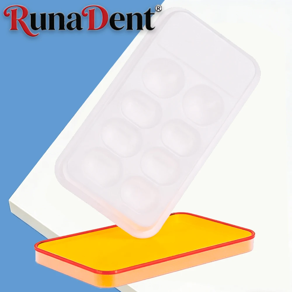 

8 Slot Dental Mixing Watering Moisturizing Plate Palette with Cover for Resin Impression Materials and Composite Mixing