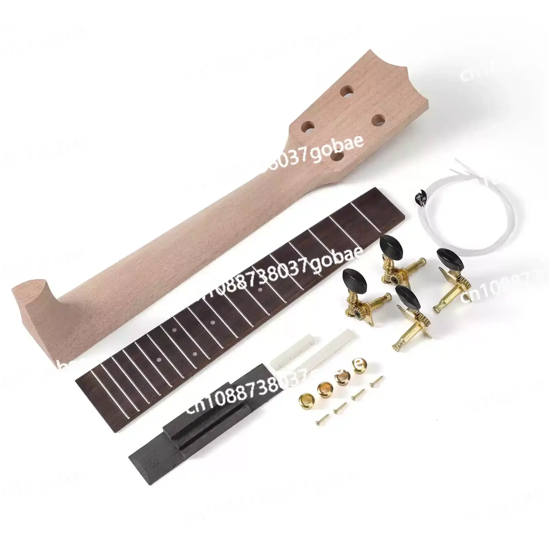 Ukulele Neck Kit, Cigar Box UK Handle + Strings + Buttons + Bridge