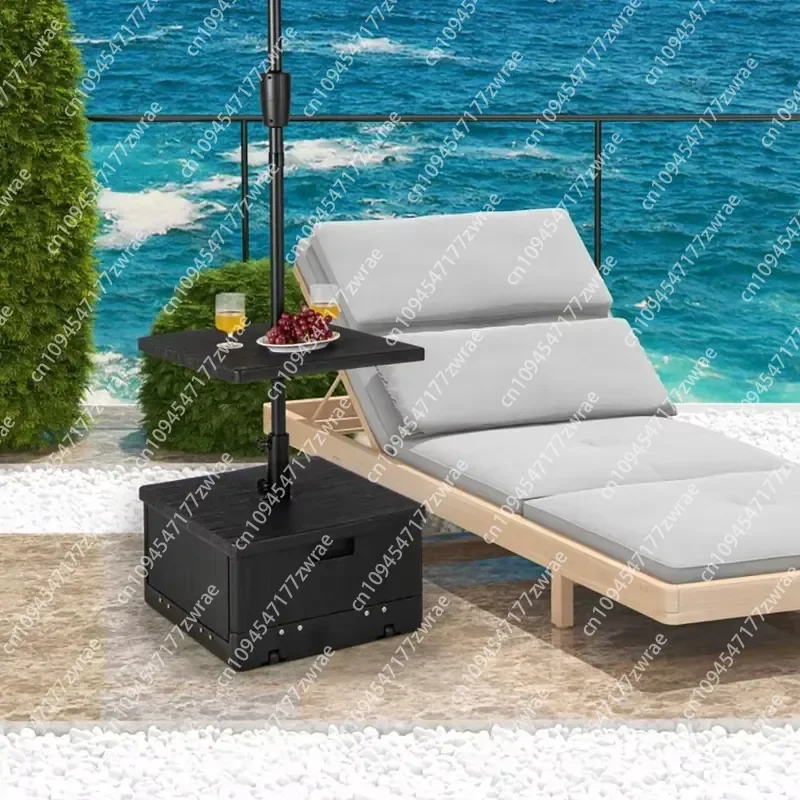 175 LBS Outdoor Fillable Table Tray with Umbrella Base for Patio Umbrellas & Bases