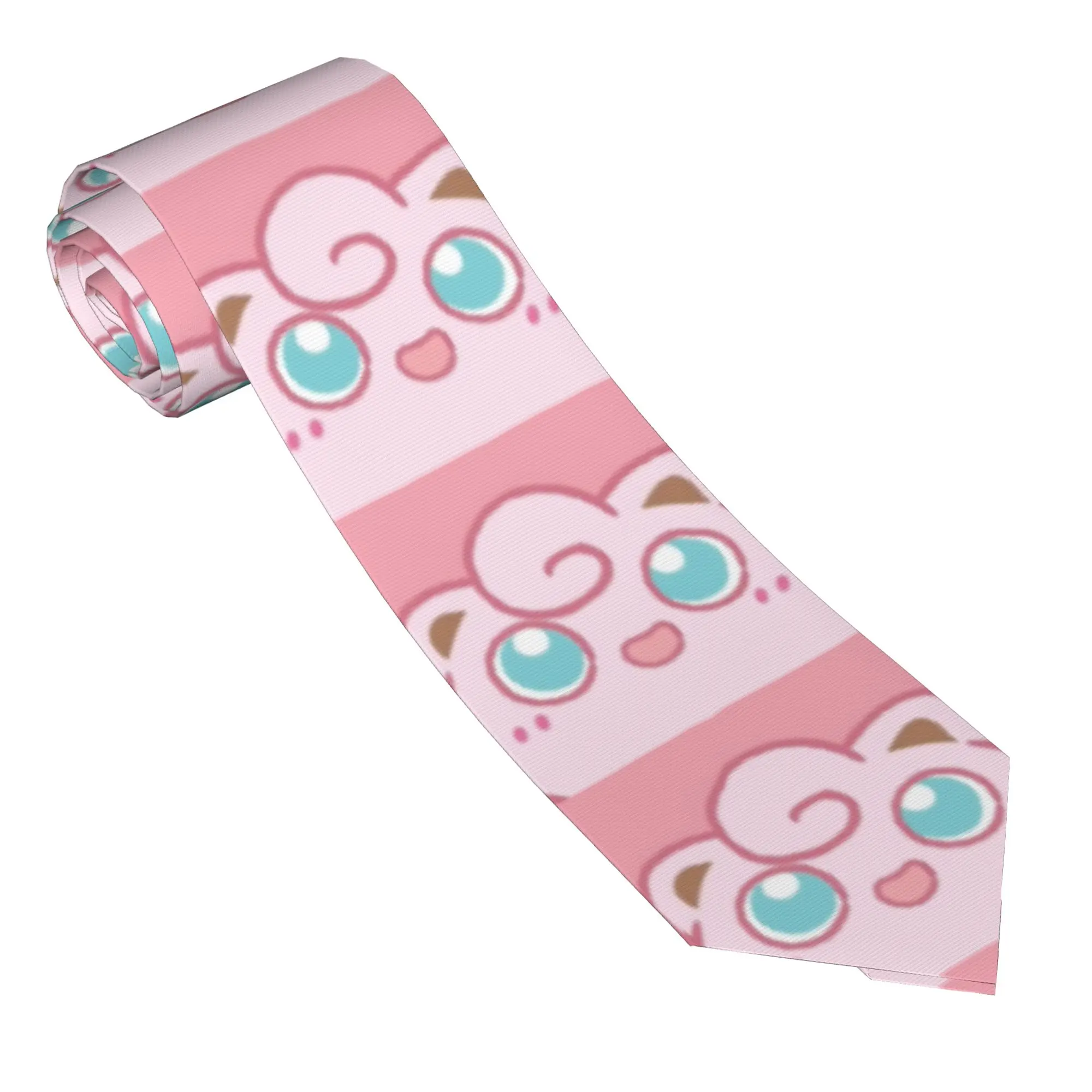 Jigglypuffs Kawaii Neckties Unisex Slim 8 cm Narrow Neck Tie Poke-Mon Cartoon for Men Suits Accessories Gravatas Cosplay Props