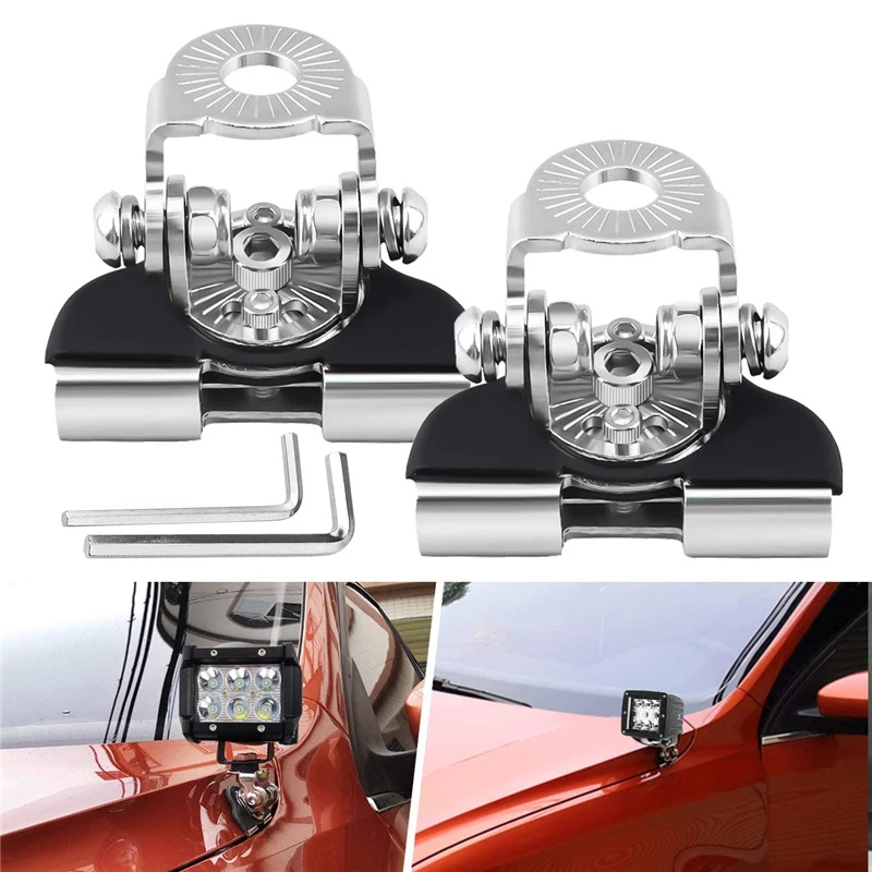 Universal LED Light Bar Mounting Bracket Car Offroad Truck 4x4 SUV A-Pillar Hood Work Light Holder Clamp