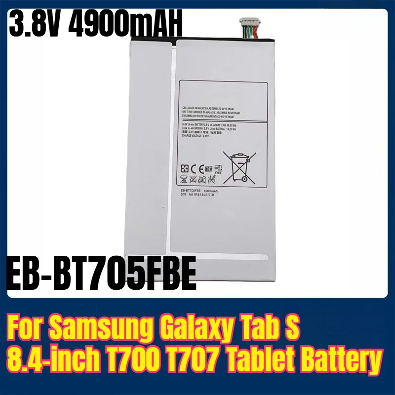 بطارية 3.8 فولت 4900 مللي أمبير EB-BT705FBE لجهاز سامسونج جالاكسي تاب S 8.4 بوصة T700 T707 اللوحي #1