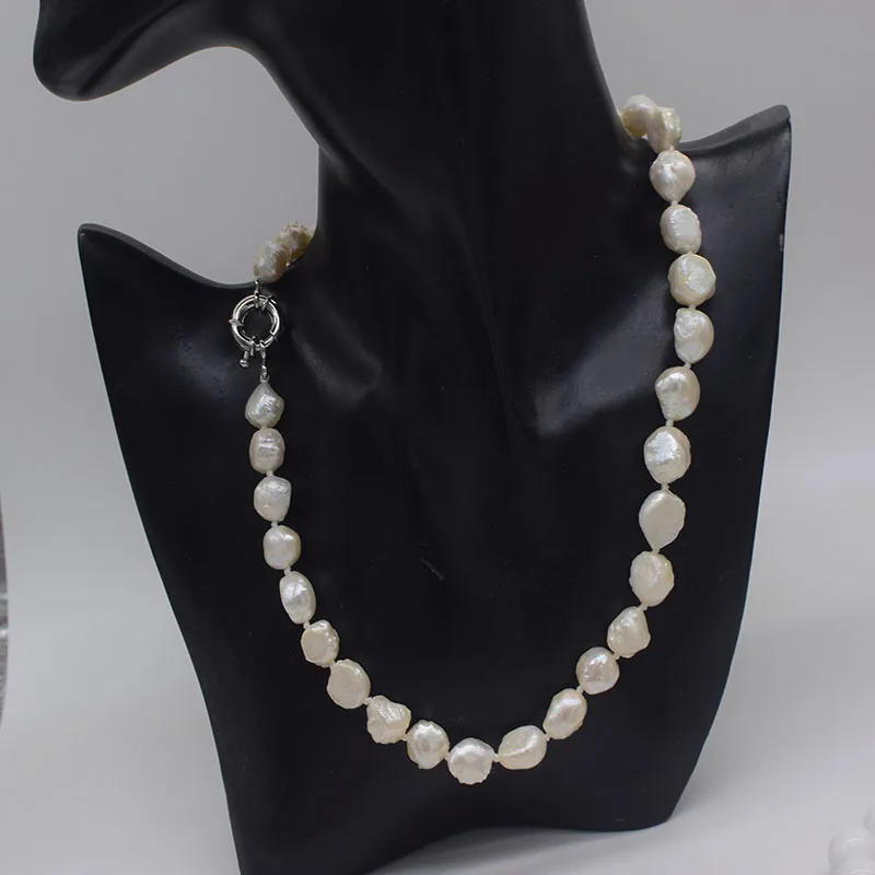 wow! freshwater pearl  unique baroque white 9-13mm necklace 46cm nature FPPJ wholesale beads