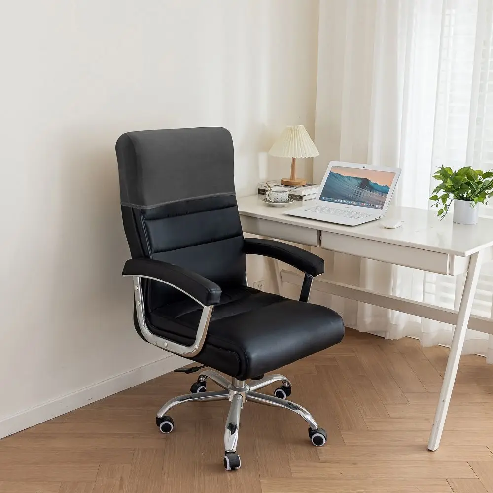 Dust-proof Chair Back Cover Velvet High Elasticity Chair Office Headrest Comfortable Solid Color Executive Chair Half Cover