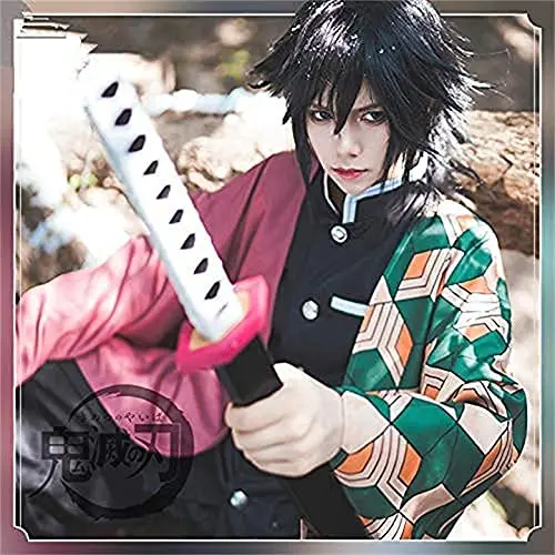 Anime Demon Slayer Kimetsu No Yaiba Tomioka Giyuu peruka do cosplay mężczyźni kobiety żaroodporne syntetyczne peruki do włosów Halloween