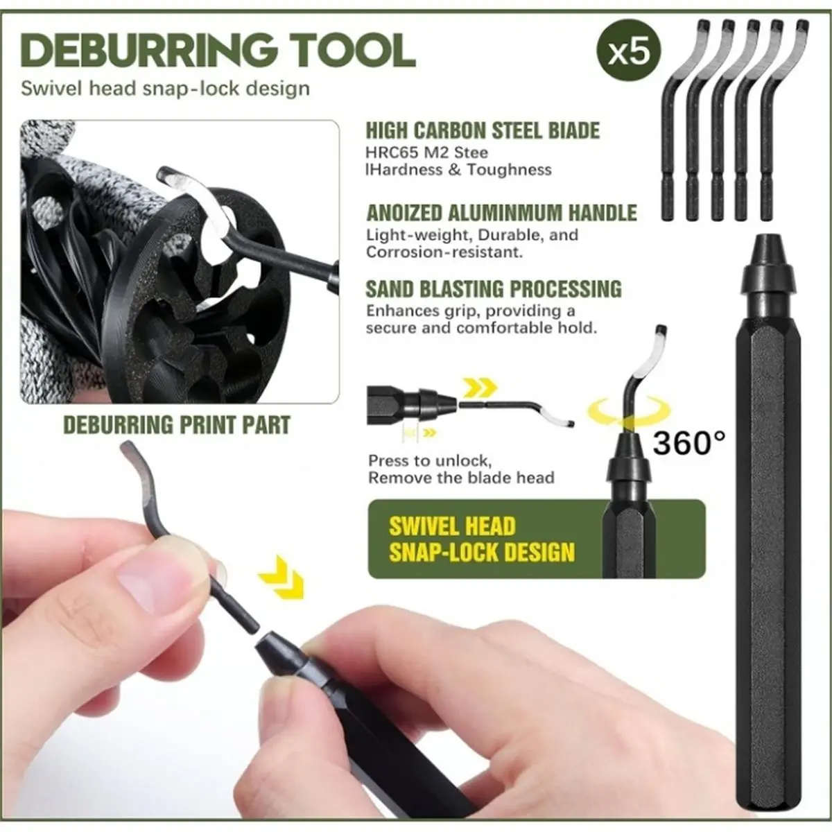 52Pcs 3D Printer Tool Kit with Storage Case, 3D Printing Accessories Including Deburring Tool for All 3D Printers