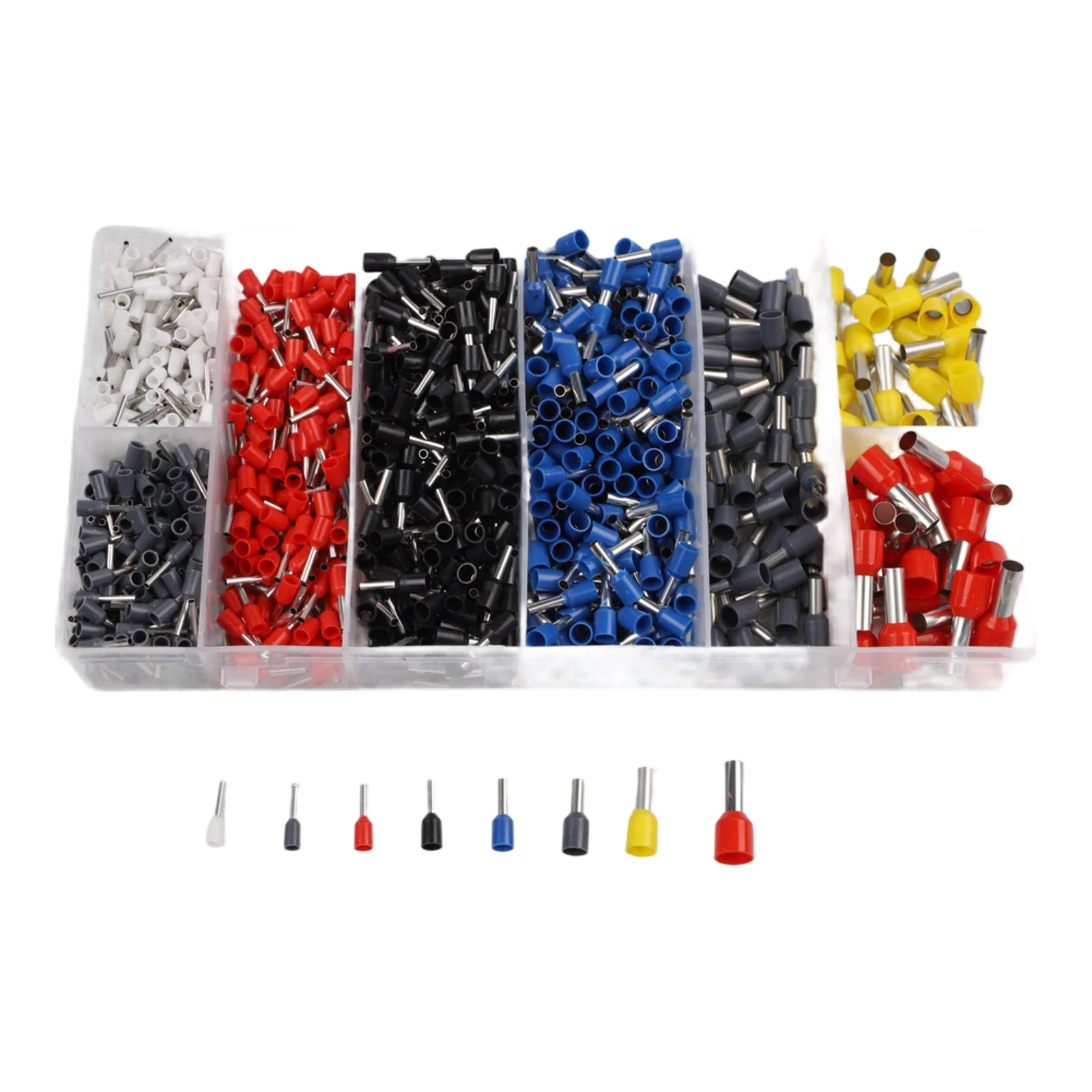 Wiring Ferrule Connector Set Ferrule Set Red Crimp Terminals Color-Coded Boxes Electrician Tools Insulated Wire End Sleeves