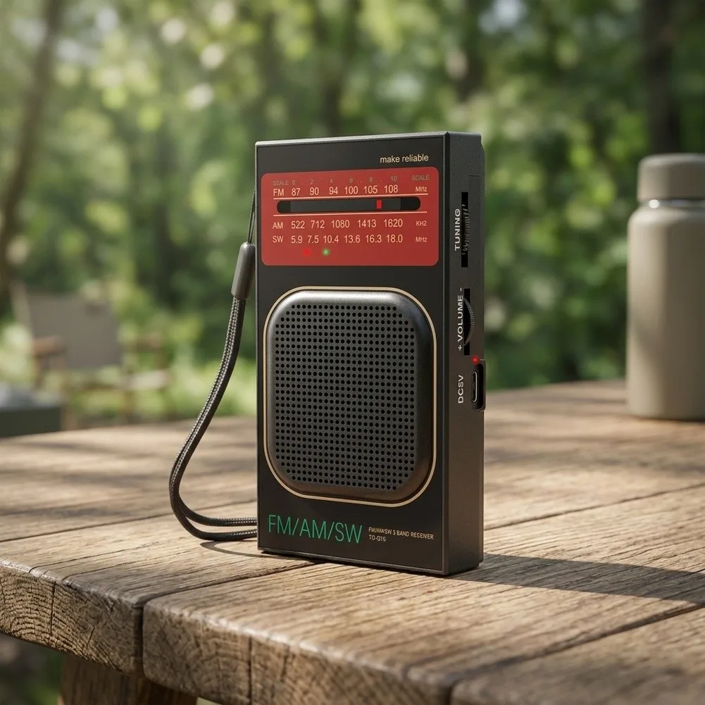Compact Rechargeable For FM AM SW Radio 3W Speaker Portable With 3.5mm Headphone Jack For Indoor Outdoor Listening Device view 6