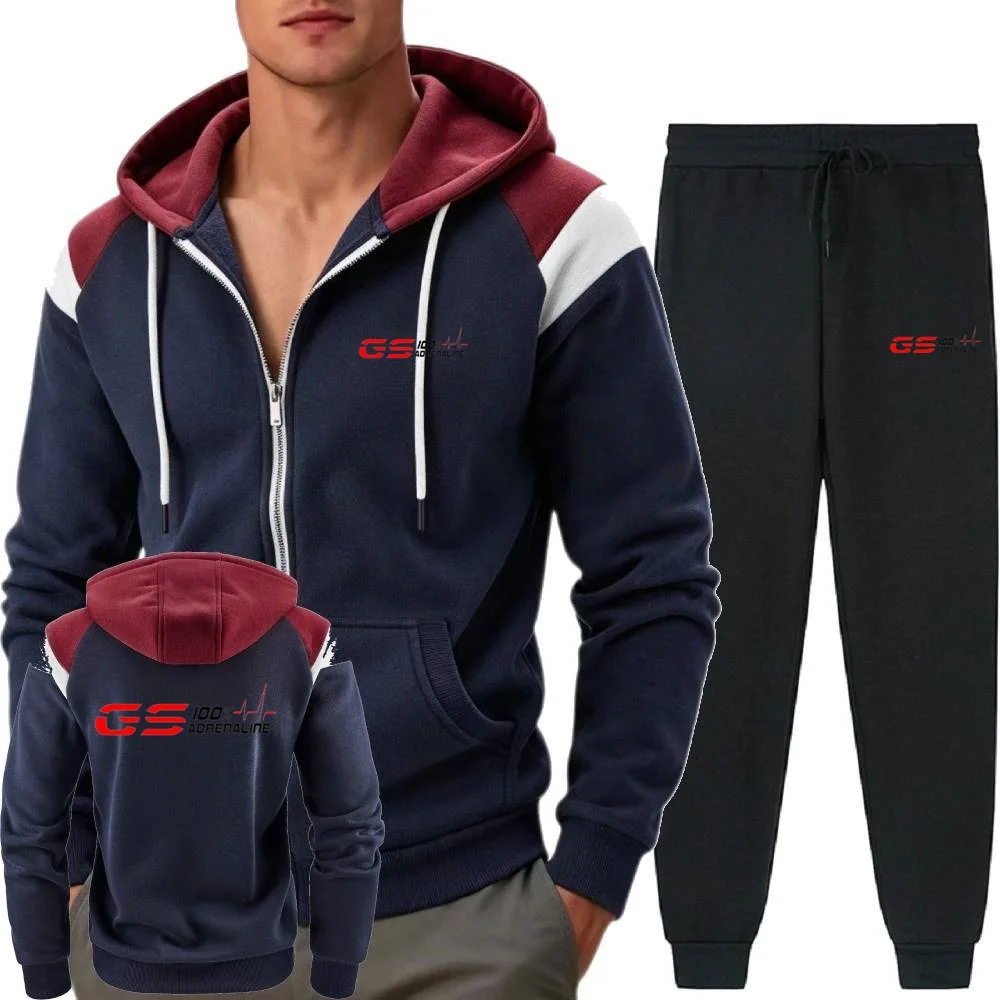 GS 100% Adrenaline Motorrad Biker Men Tracksuit Casual Joggers Hooded Sportswear Jackets And Pants 2 Piece  Sets Running Sports