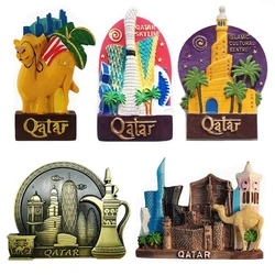 Middle East Arab Qatar Handmade Painted 3D Resin Fridge Magnets Tourism Souvenirs Refrigerator Magnetic Stickers Gift