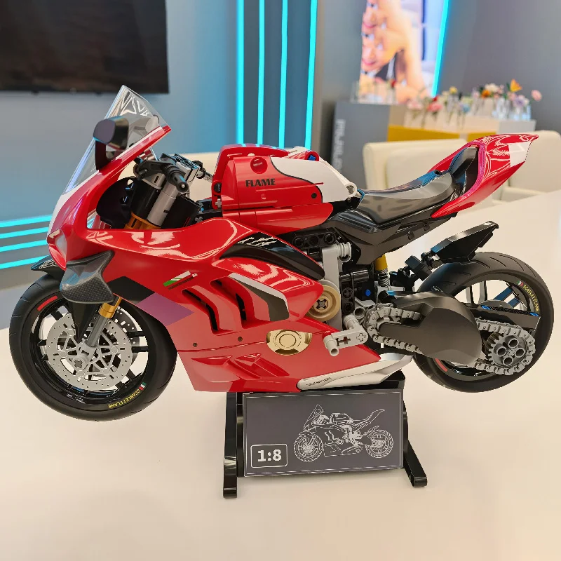 Technische Simulation 1000 RR V4R Rennmotorrad Bausteine Modell Stadt Hightech-Motorrad Spielzeug für Jungen Geschenke