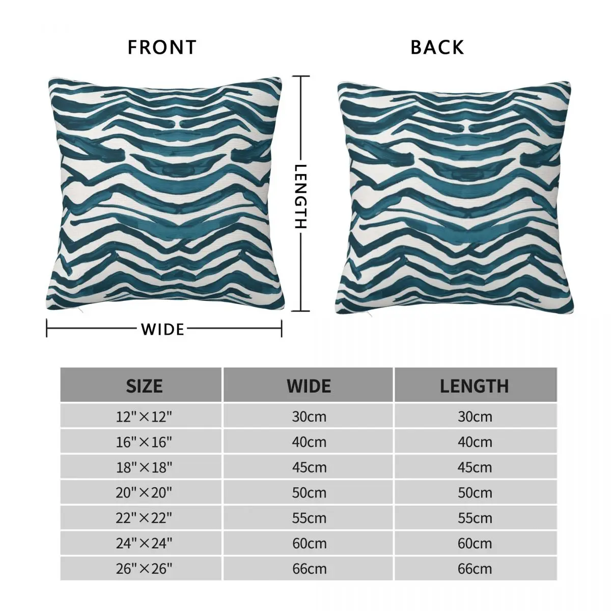 Zebra Print Teal Palette Pillowcase Polyester Linen Velvet Printed Zip Decor Pillow Case Home Cushion Cover