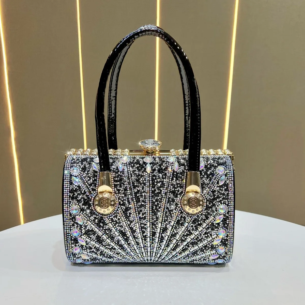 

2024 Sparkling Evening Bag for Women, Luxury Rhinestone Wedding Clutch Purse, Large Capacity Shoulder Bag for Prom Party