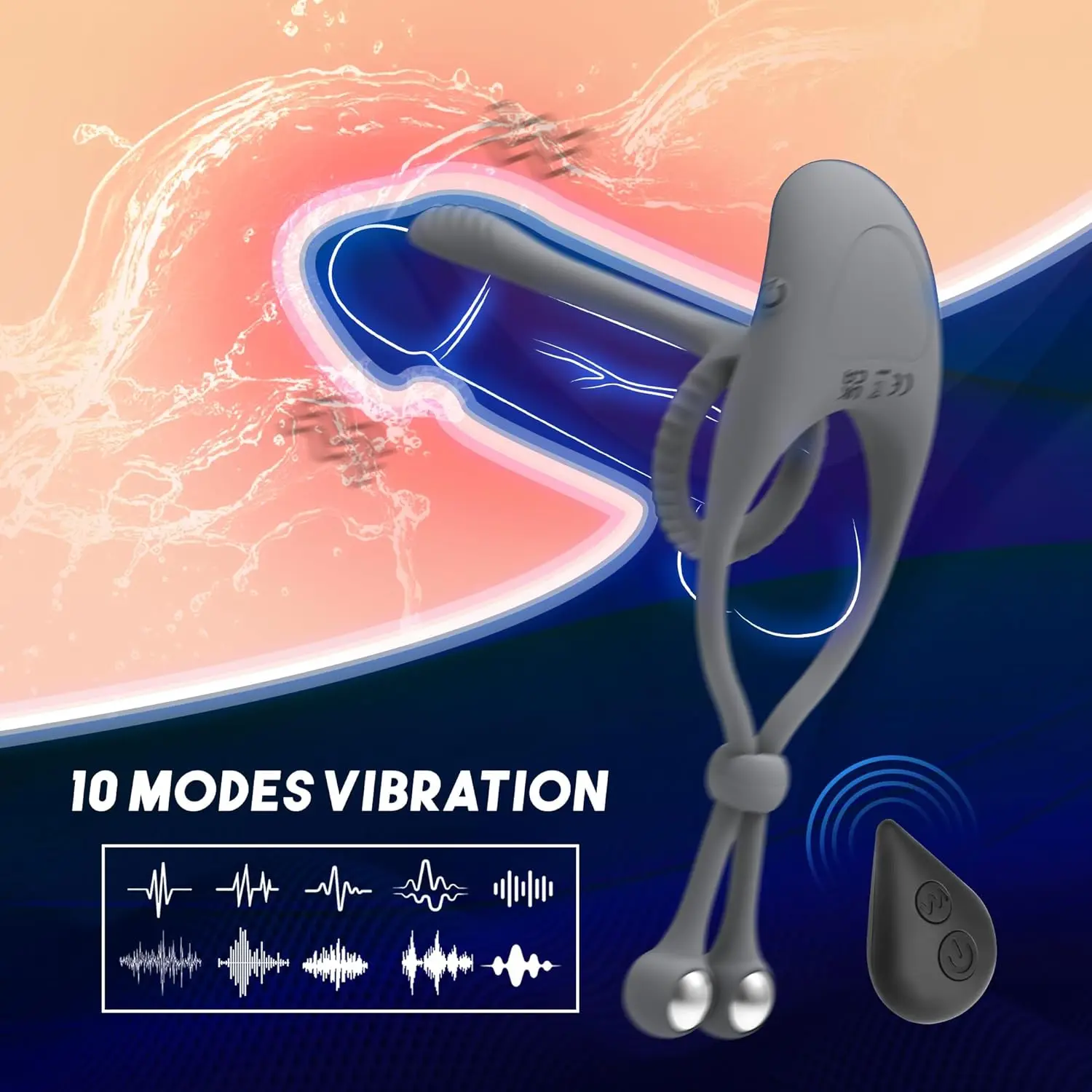 تهتز خاتم الديك ألعاب مثيرة للرجال ، ذكر هزاز القضيب الدائري الجنس لعب مع 2 كرة معدنية قابلة للإزالة للرجال الانتصاب الجنس ، عن بعد #2