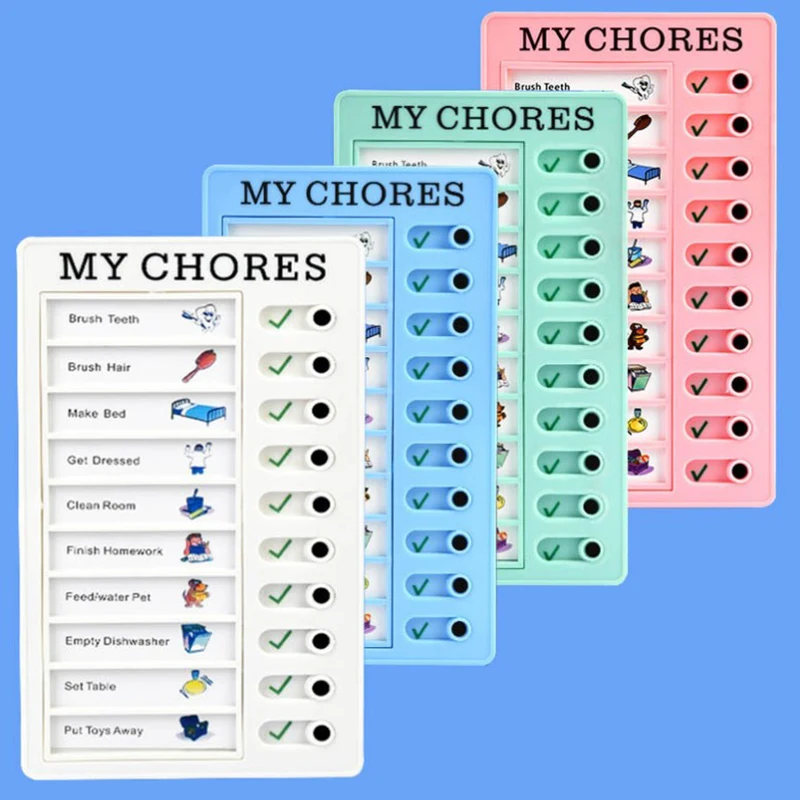 Children's Daily Task Planner Board Wall Mounted Student Task Memo Plastic Board Removable Chore Inventory Board