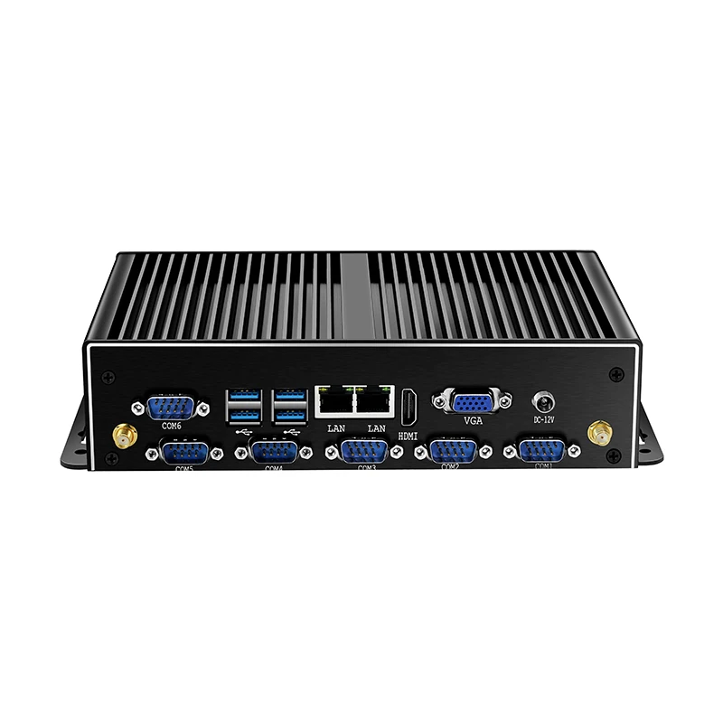 Mini PC industriale con supporto I5-8257U/J6412 Computer WiFi Linux Pfsense 3G/4G LTE con 4xUSB3.0 4xUSB2.0 6xDB9 RS232 1xHDMI
