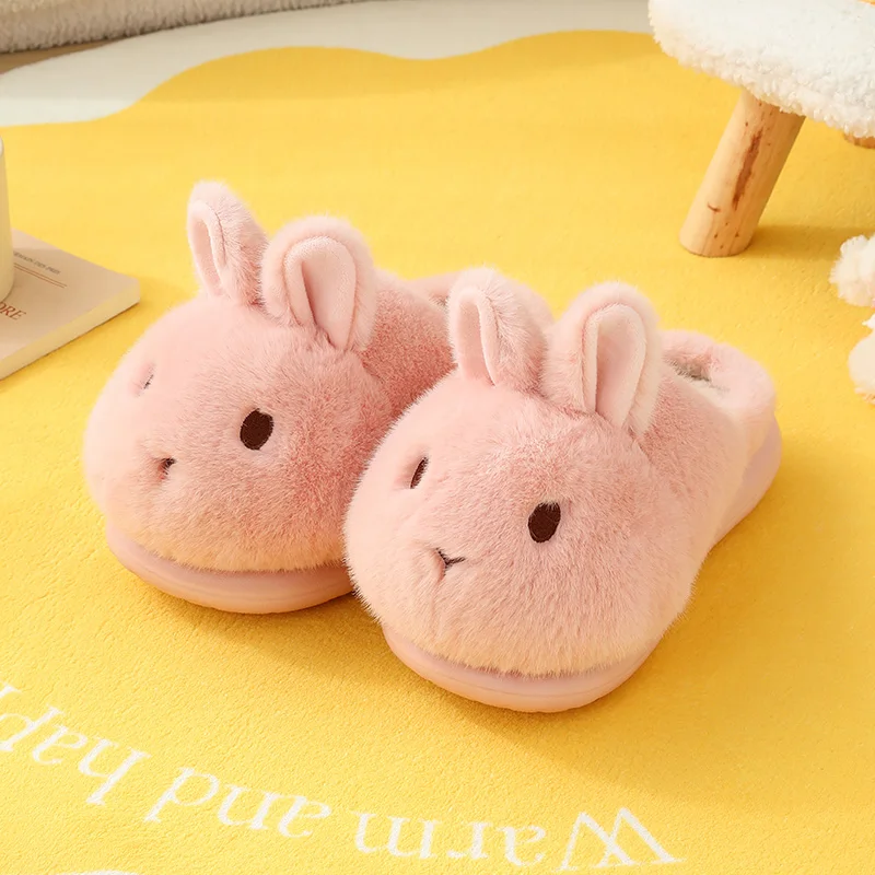 ZUOFU Niedliche Hasen-Plüsch-Hausschuhe für Damen und Herren, Herbst-Winter, rutschfeste EVA-Sohle, warme Indoor-Hausschuhe – Detail 10