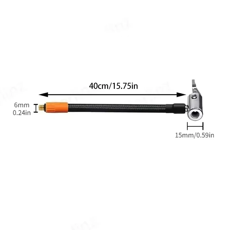 M6 40/60/80CM Locking Air Chuck With Air Hose Standard Tire Valve Fine Thread Inflation Hose Adapter Tire Inflation Pump Hose image 4