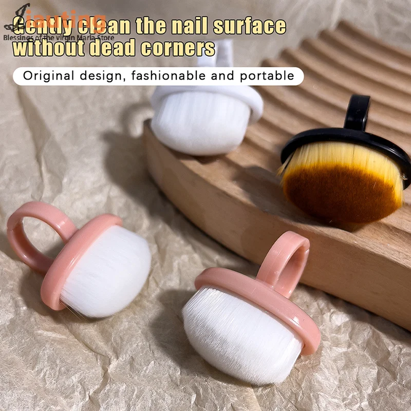 5/10 قطعة فرش الأظافر الدائري منظف الغبار مانيكير المهنية حساسة فرشاة ناعمة مانيكير الفن هلام البولندية أداة إزالة الصواميل