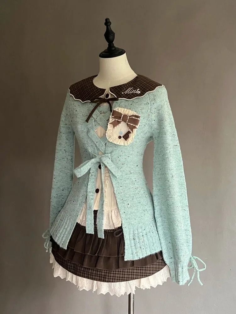 اليابانية الحلو لوليتا موضة 3 قطعة مجموعة المرأة الجمالية الجوف خارج سترة Y2k بلايز + التنانير Harajuku Kawaii ملابس غير رسمية #5