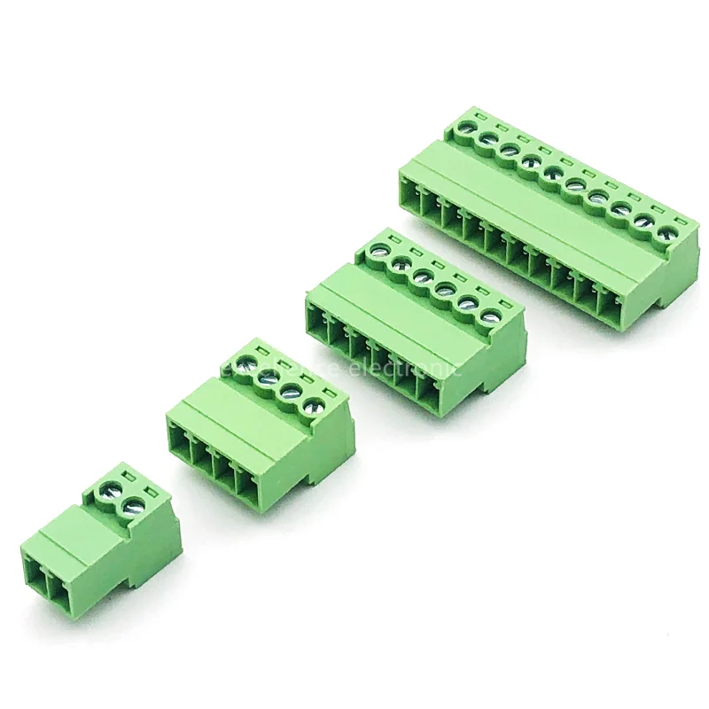 5Sets 15EDGRK 3.81mm 2/3/4/5/6-12 pin right angle screw terminal block connector 3.81MM pitch Plug + Pin Header Socket