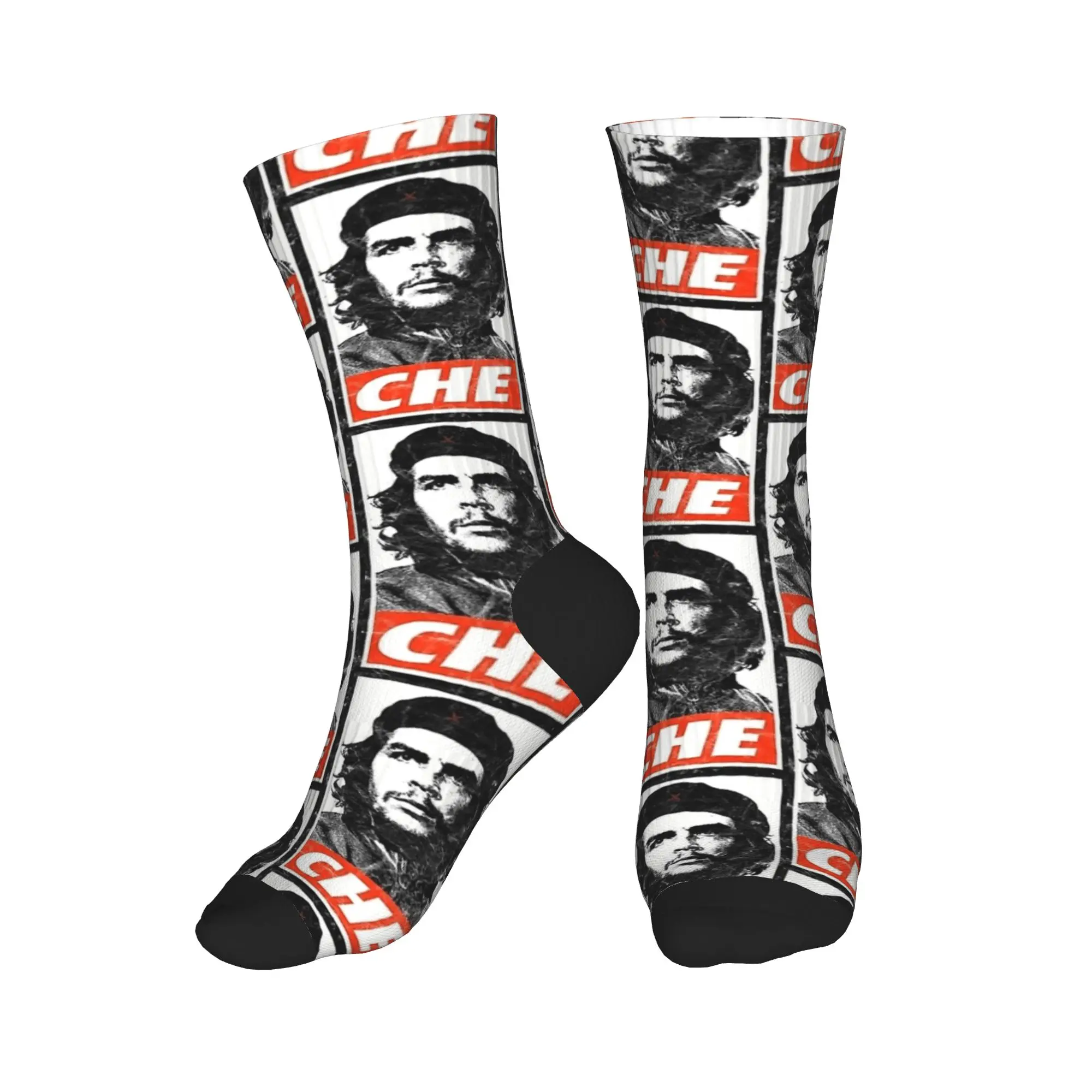 Che Guevara White Worn Look Socks  Graphic Stockings Non-Slip Men Socks Soft Breathable Autumn Novelty Outdoor Sports Socks