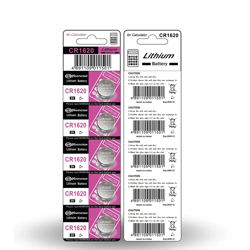 CR1620 Battery CR 1620 Button Battery 3V Suitable for Watches, Car Audio Speakers, Scales, Shavers DL1620 BR1620 Lithium Cell
