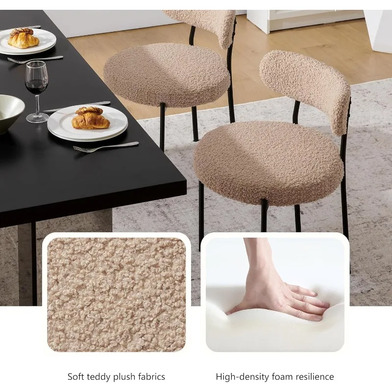 Conjunto de 4 cadeiras de jantar - Cadeiras modernas de cozinha e sala de jantar em preto e branco - Cadeira de jantar estofada confortável