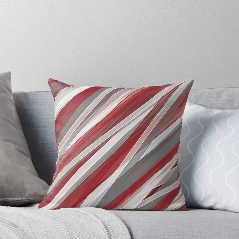 

Red, Gray and White Stripes Throw Pillow Decorative Cushions For Living Room Pillowcases For Pillows pillow