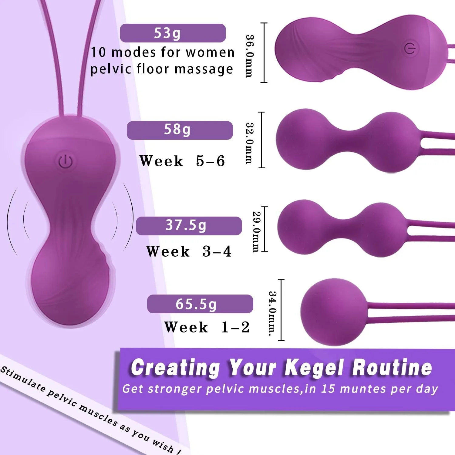 4pcs Kegel Exercise Vagina Balls Vibrator Remote Control Trainer Beginners Shrink Massage Ball Vibrating Eggs Sex Toys For Women