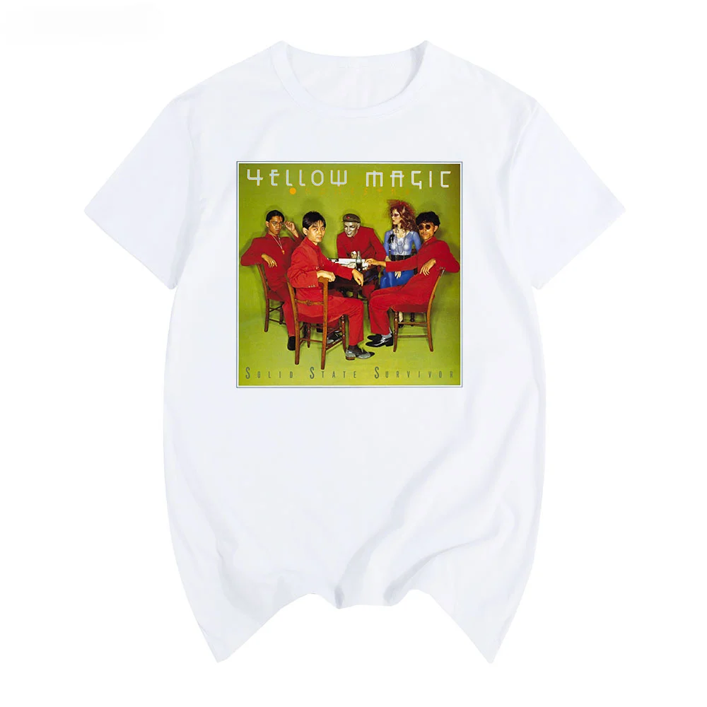 

2019 желтая многоцветная Футболка с магическим оркестром YMO, хлопковая Мужская футболка, новая футболка для женщин