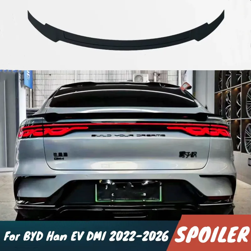 

For BYD Han EV DMI 2022-2026 Car Rear Trunk Lid Spoiler Wings Black Carbon Body Kit Exterior Tuning Accessories Part