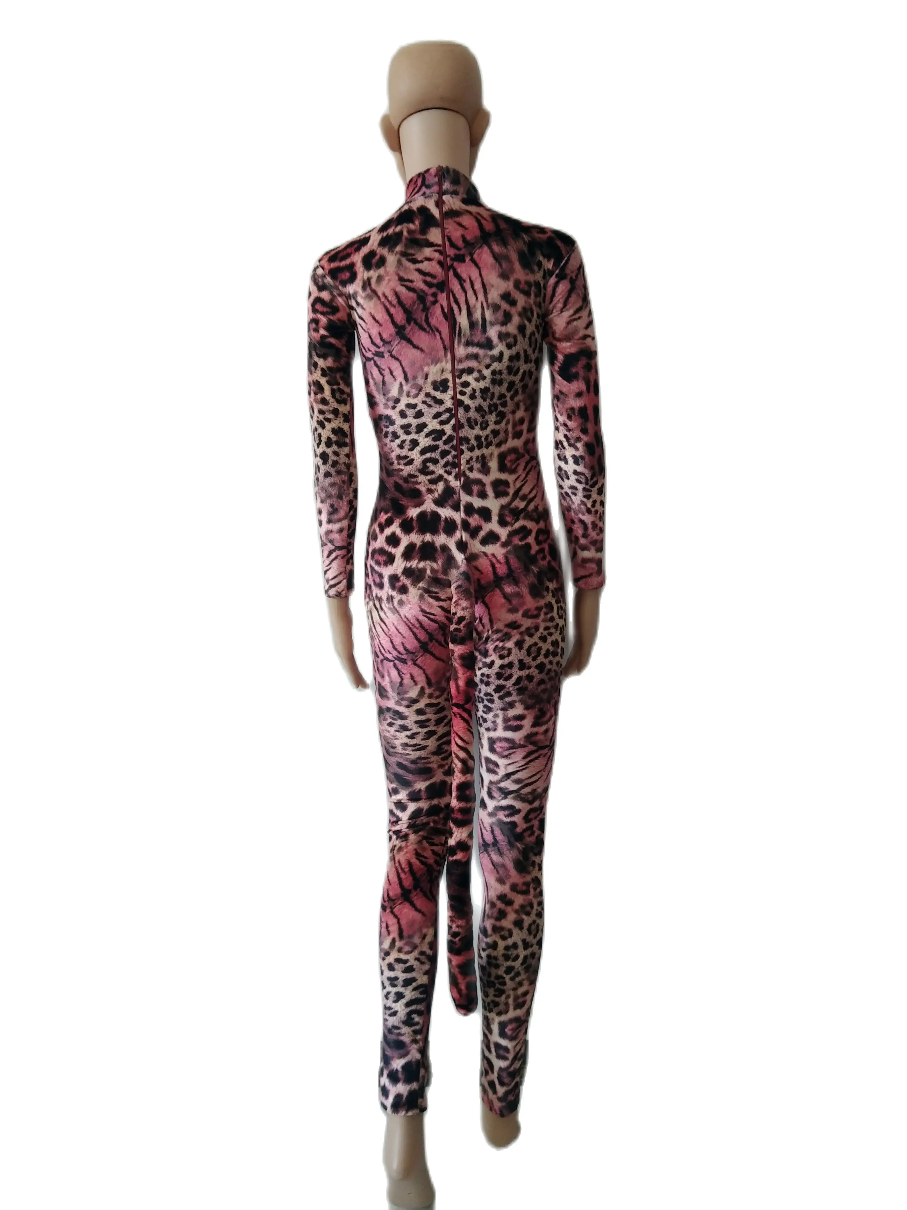 Catsuit de Tigre Rouge en Velours pour Halloween, Combinaison Zentai Trempée de Queue, Performance sur Scène