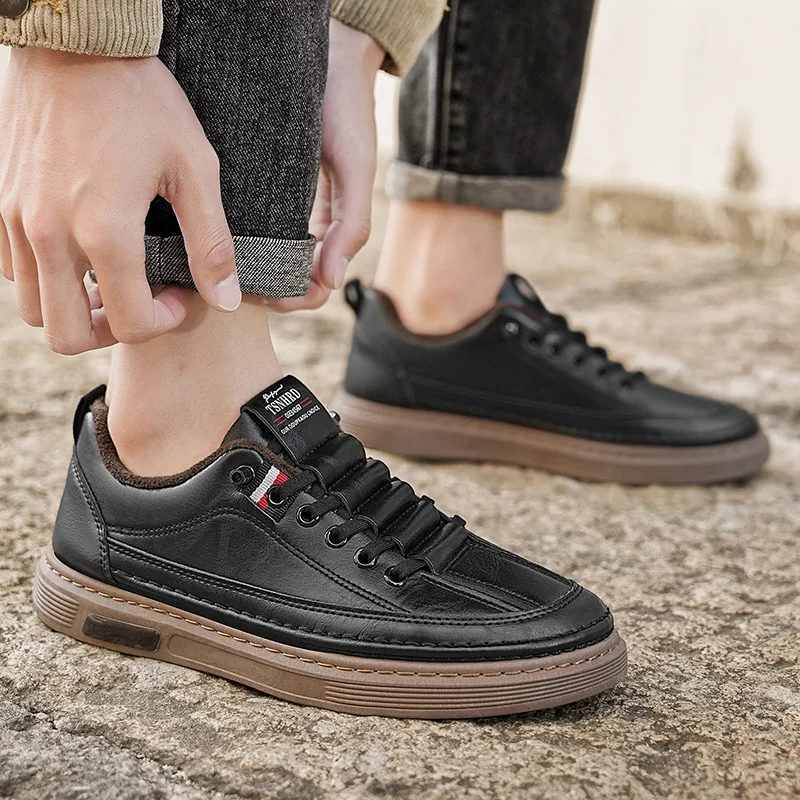 

New Trendy Men's Casual Shoes Simple Men's Retro Genuine Leather Shoes Elegant Formal Commuter Work Shoes Loafers Size 39-44