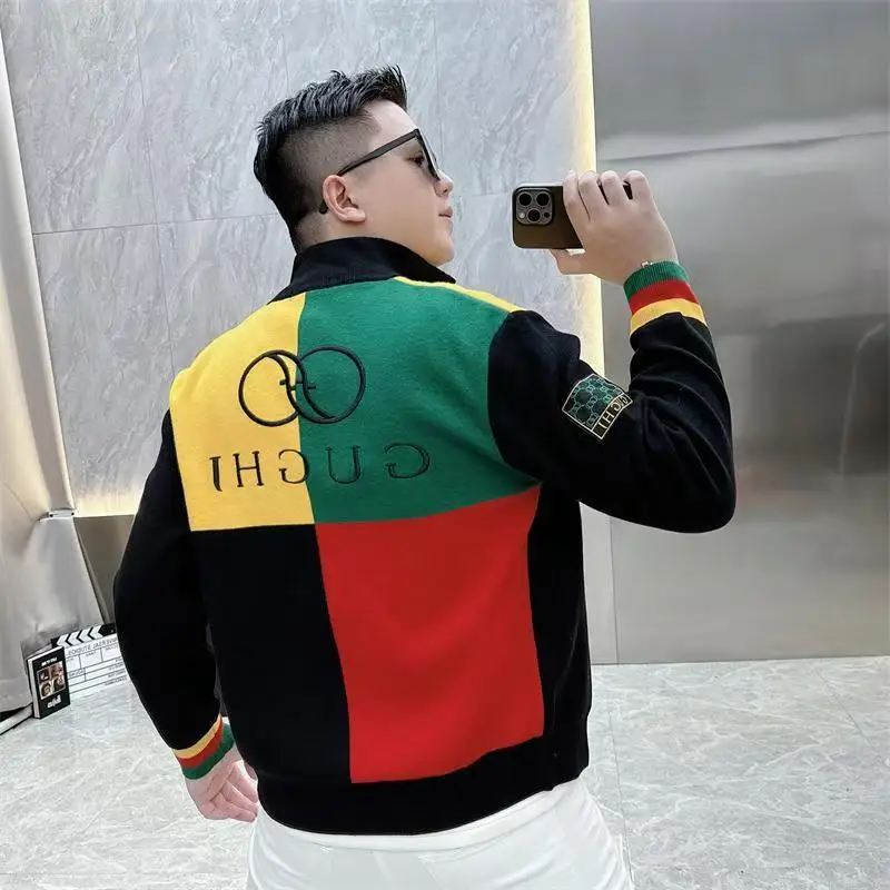 Spring Autumn Men Fashion Casual Jacket Korean Style Coat Men Patchwork Streetwear  Flip Collar Casual Jacket