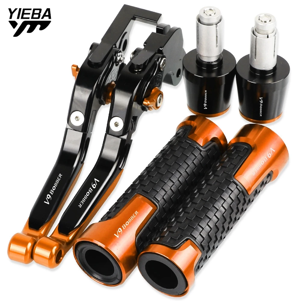 

V9 Bobber Motorcycle Aluminum Brake Clutch Levers Handlebar Hand Grips ends For MOTO GUZZI V9 Bobber Roamer 2016